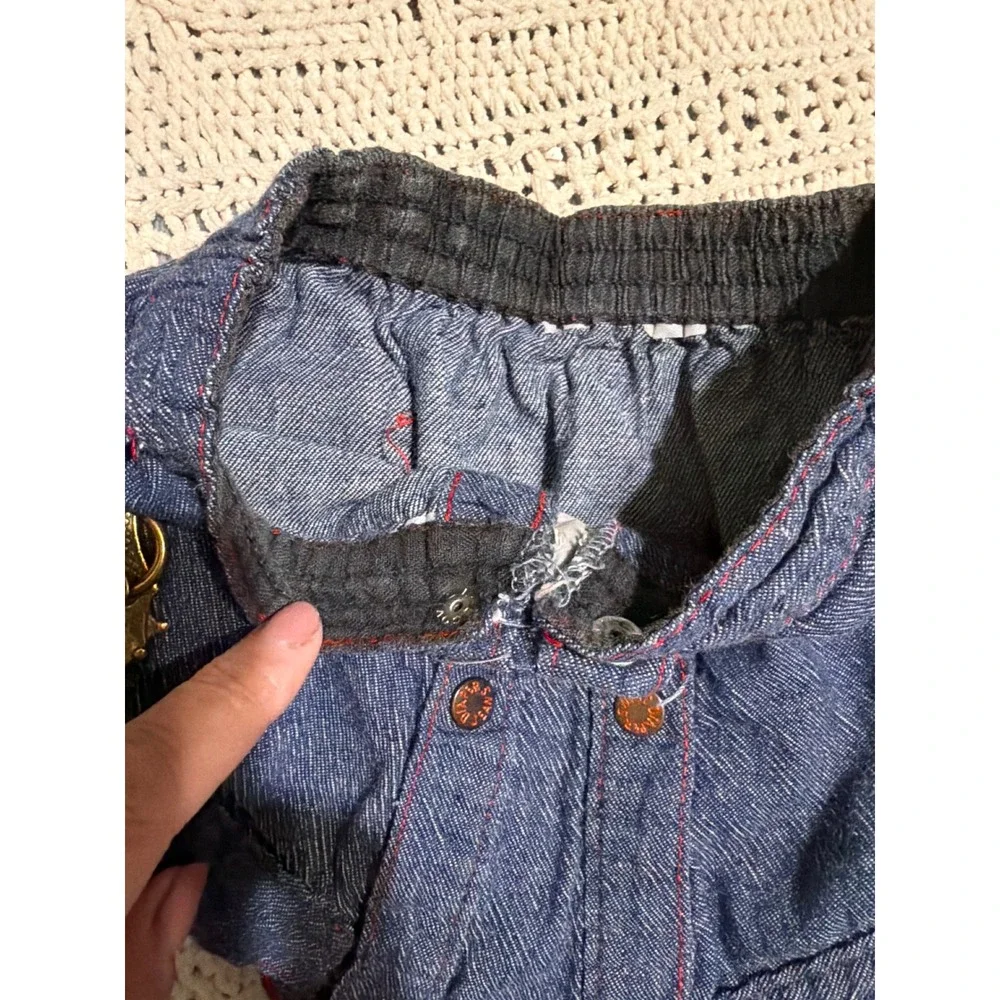 Vintage Diaper Jeans Denim Diaper Cover Bloomers Western Pistol Charm Blue L